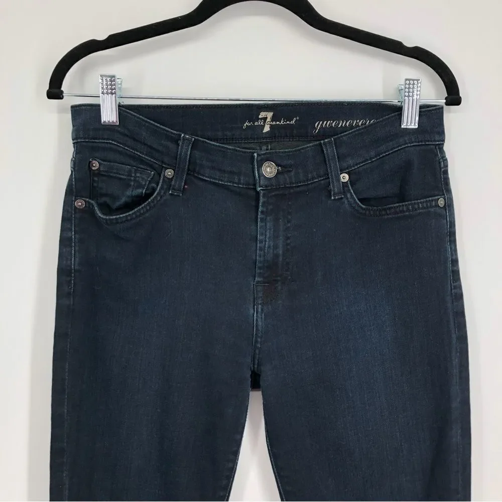 7FAM Womens Gwenevere Skinny Jeans Dark Wash Size 29‎